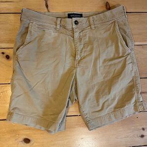 Khaki American Eagle Chino Shorts, Waist 32”, Inseam 8”